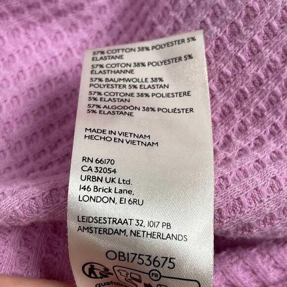 Free People We the Free Womens Slouchy Pink Thermal Shirt Sz Small - Picture 4 of 5